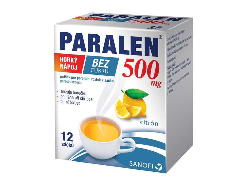 Paralen horký nápoj bez cukru 500 mg 12 sáčků Paralen horký nápoj bez cukru 500 mg 12 sáčků