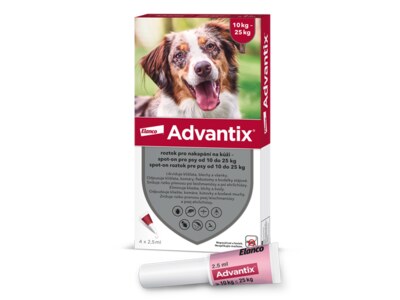 Advantix pro psy 10-25 kg spot-on 4x2,5 ml 