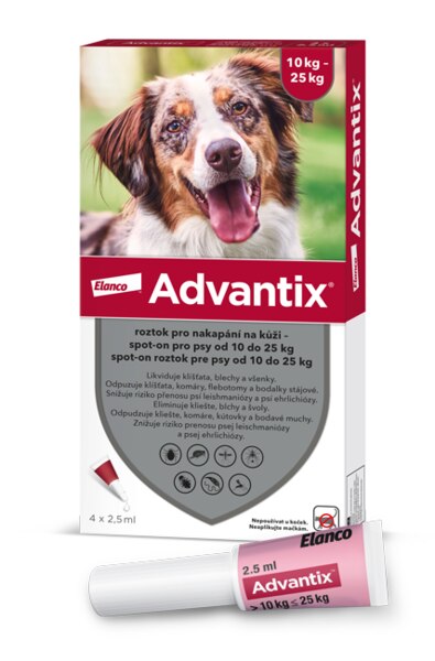 Advantix pro psy 10-25 kg spot-on 4x2,5 ml 