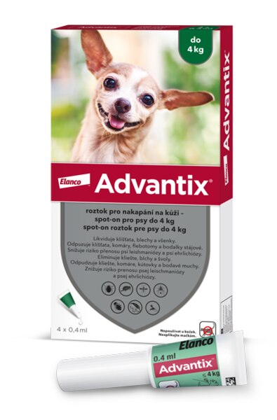 Advantix pro psy do 4 kg spot-on 4x0,4 ml 