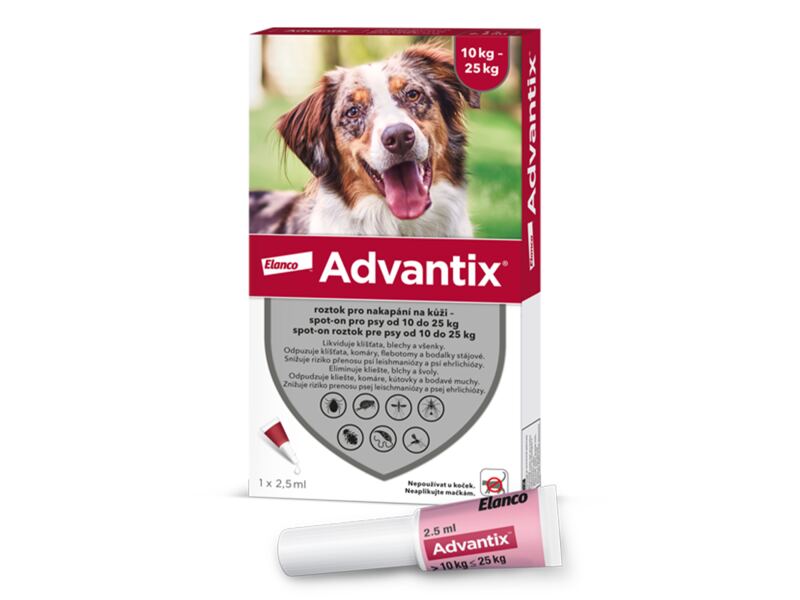Advantix pro psy 10-25 kg spot-on 1x2,5 ml