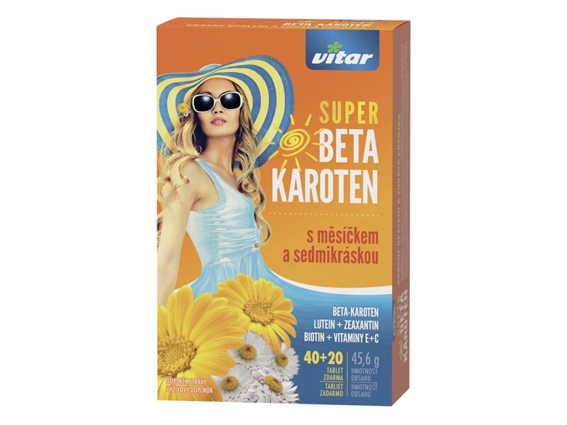Vitar Super Betakaroten s měsíčkem a sedmikráskou 40+20 tablet 