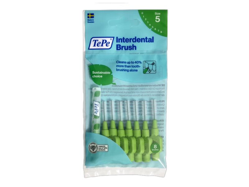 TePe Original mezizubní kartáčky 0,8 mm zelené 8 ks TePe Original mezizubní kartáčky 0,8 mm zelené 8 ks
