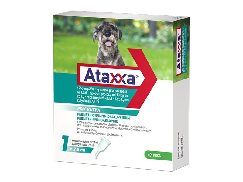 Ataxxa spot-on pro psy od 10 kg do 25 kg 1x2,5 ml Ataxxa spot-on pro psy od 10 kg do 25 kg 1x2,5 ml
