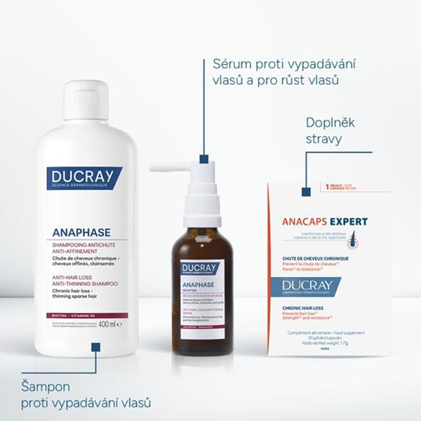 Ducray Anaphase+ šampon proti vypadávání vlasů 200 ml