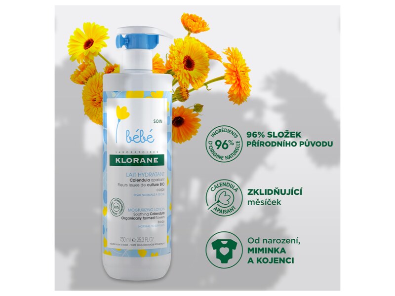 Klorane Bébé hydratační mléko 500 ml