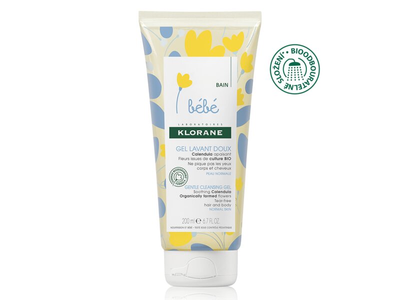 Klorane Bébé jemný mycí gel s měsíčkem 200 ml