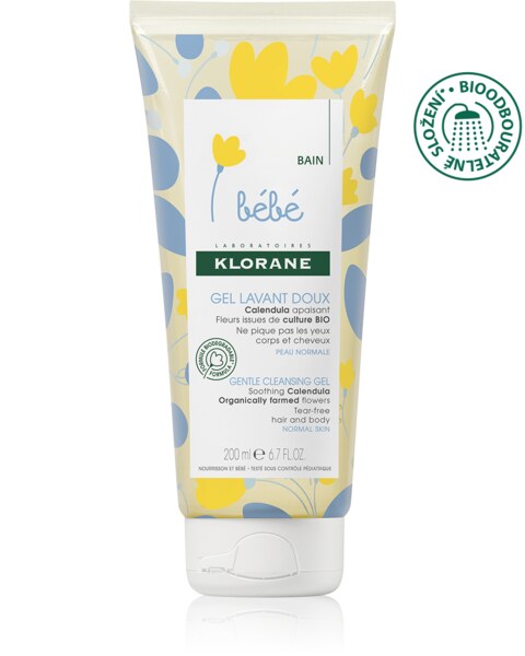 Klorane Bébé jemný mycí gel s měsíčkem 200 ml