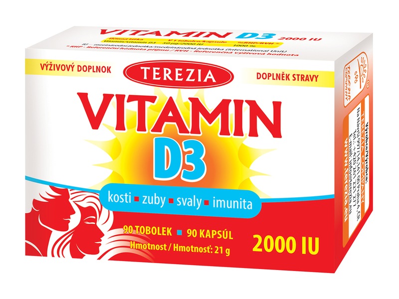 Terezia Vitamin D3 2000 IU 90 tobolek Terezia Vitamin D3 2000 IU 90 tobolek