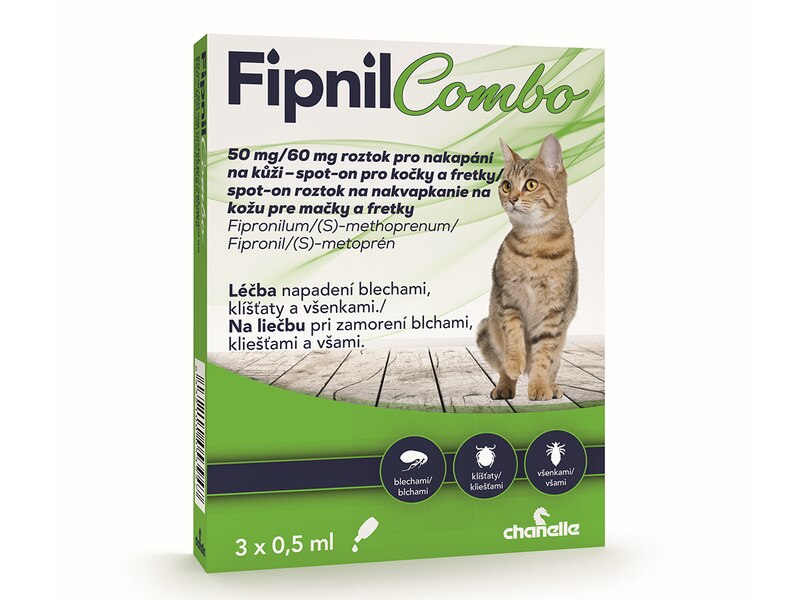 Fipnil Combo spot-on kočky + fretky 3x0,5 ml Fipnil Combo spot-on kočky + fretky 3x0,5 ml