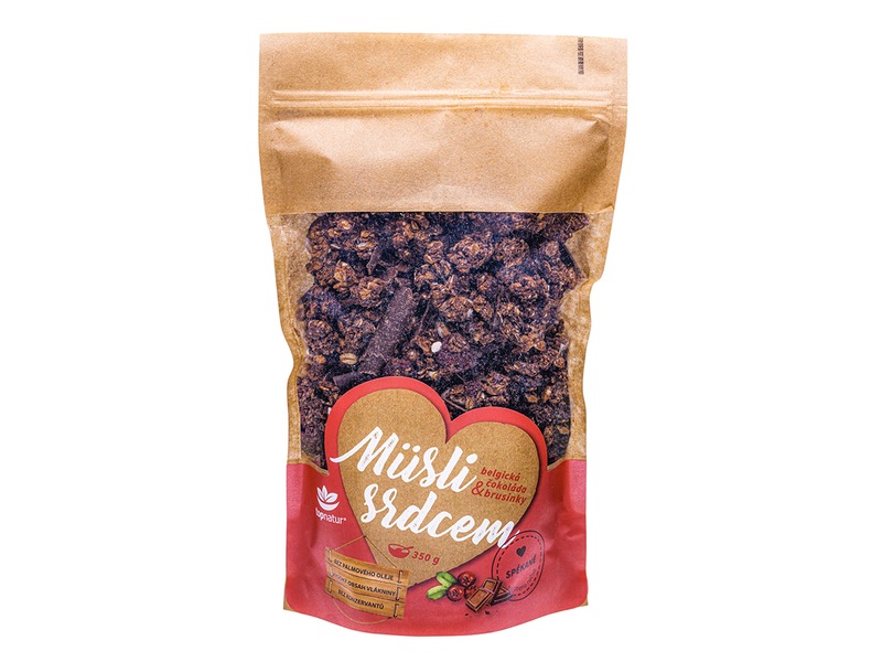 Topnatur Müsli srdcem belgická čokoláda&brusinky 350 g