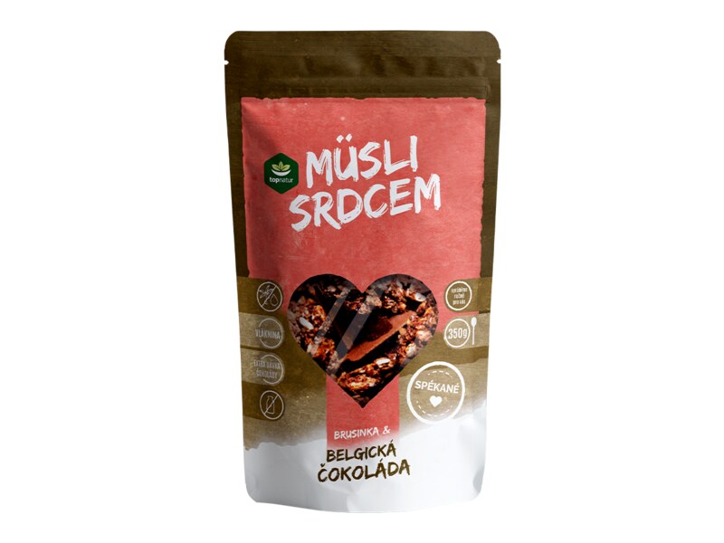 Topnatur Müsli srdcem belgická čokoláda&brusinky 350 g Topnatur Müsli srdcem belgická čokoláda&brusinky 350 g