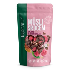 Topnatur Müsli srdcem malina&belgická čokoláda 250 g Topnatur Müsli srdcem malina&belgická čokoláda 250 g