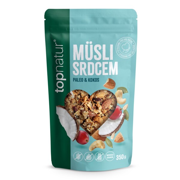 Topnatur Müsli srdcem paleo&kokos 350 g Topnatur Müsli srdcem paleo&kokos 350 g