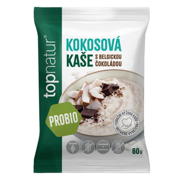 Topnatur Probio kaše Kokos s belgickou čokoládou 60 g
