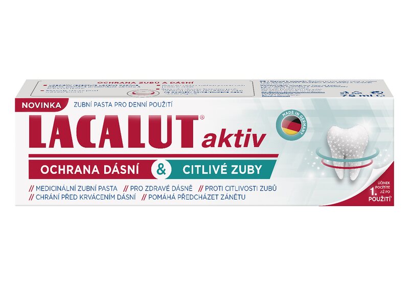 Lacalut Aktiv zubní pasta Ochrana dásní & citlivé zuby 75 ml