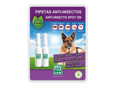 Menforsan Antiparazitní pipety proti blechám a klíšťatům pro psy 2x1,5 ml