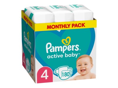 Pampers Active Baby Monthly Box vel. 4 (9-14 kg) dětské plenky 180 ks