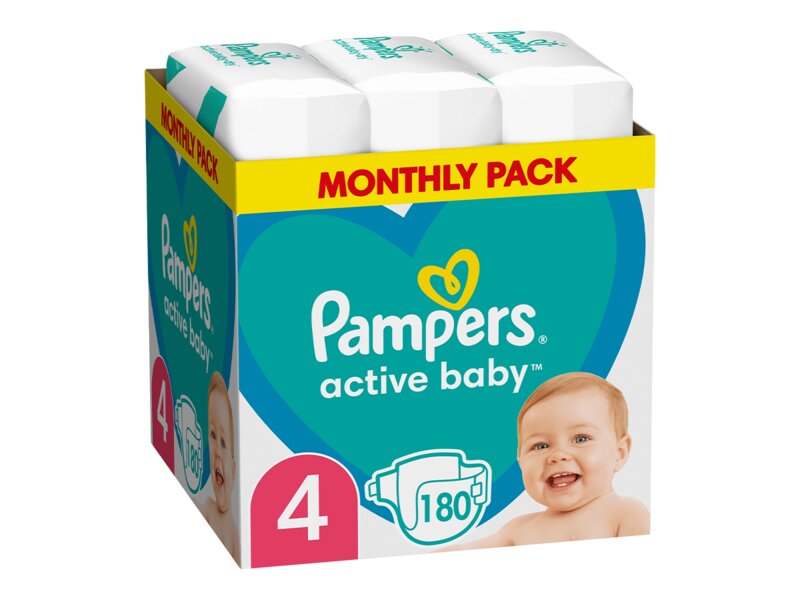 Pampers Active Baby Monthly Box vel. 4 (9-14 kg) dětské plenky 180 ks