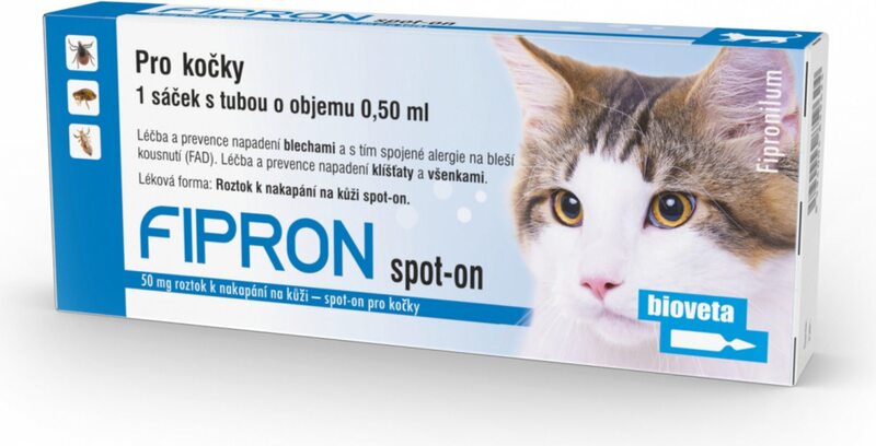 Fipron spot-on roztok k nakapání na kůži pro kočky 50 mg 0,5 ml