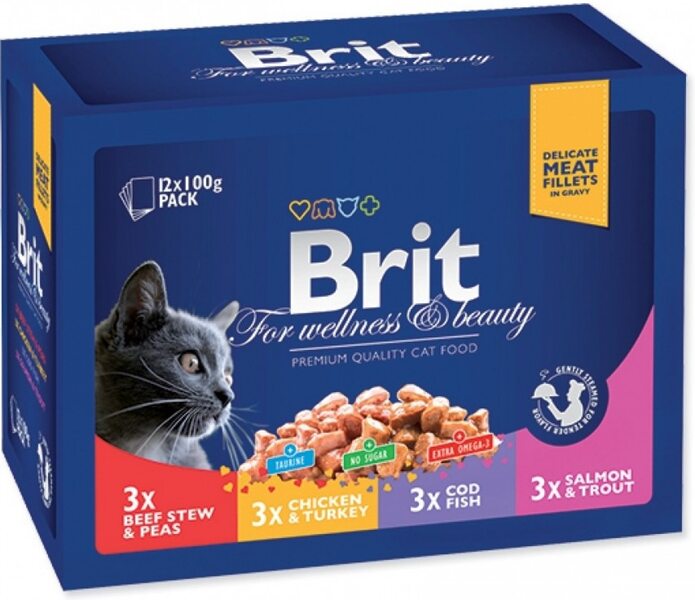 Brit Premium Cat Family Plate kapsičky pro kočky 1200 g (12x100 g)