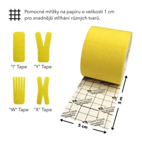 GM Kinesio tape 5 cm x 5 m žlutý GM Kinesio tape 5 cm x 5 m žlutý