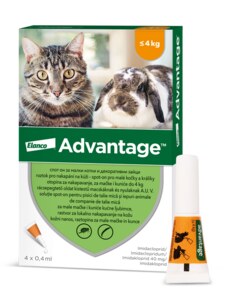 Advantage Spot-on pro malé kočky a králíky 40 mg 4x0,4 ml