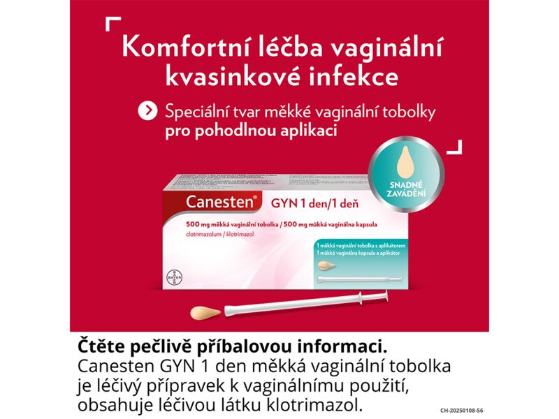 Canesten GYN 1 den 500 mg 1 měkká vaginální tobolka