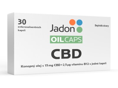Jadon oil caps konopný olej s 15 mg CBD + vitamin B12 30 kapslí