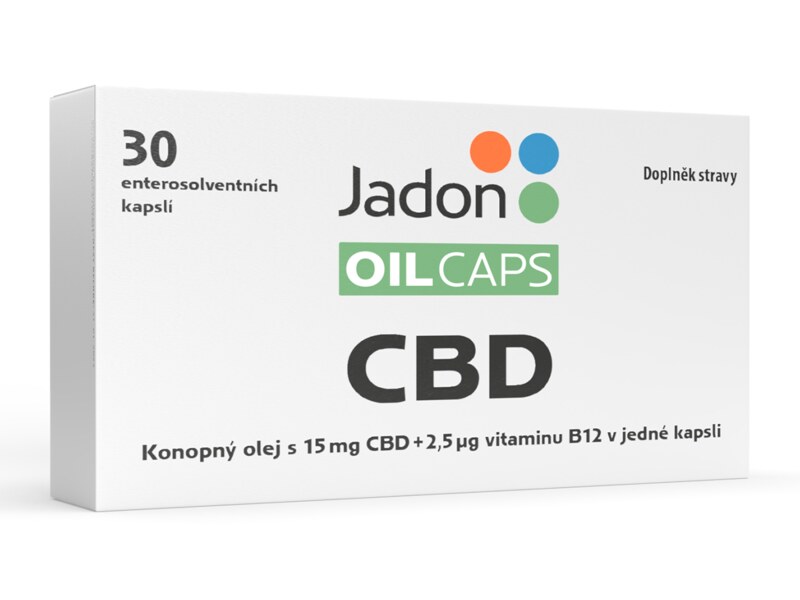 Jadon oil caps konopný olej s 15 mg CBD + vitamin B12 30 kapslí