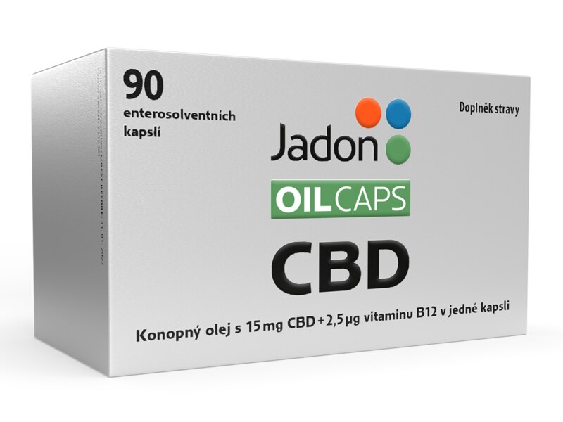 Jadon oil caps konopný olej s 15 mg CBD + vitamin B12 90 kapslí