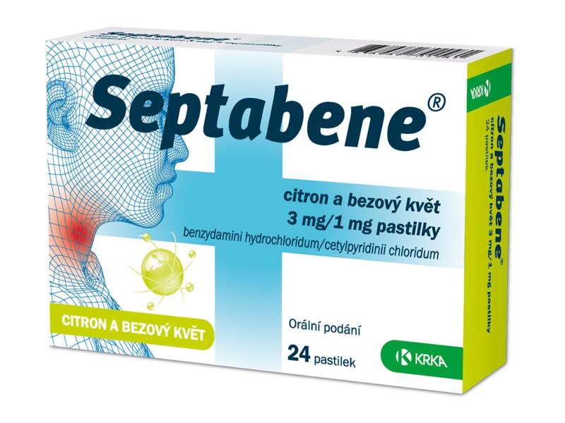 Septabene Citron a bezový květ 24 pastilek