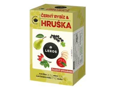Leros Čajový dýchánek černý rybíz & hruška 20x2,5 g Leros Čajový dýchánek černý rybíz & hruška 20x2,5 g