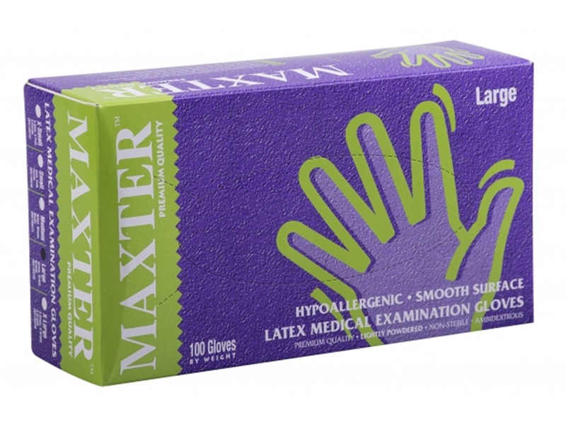Maxter Rukavice latexové pudrové vel. L 100 ks