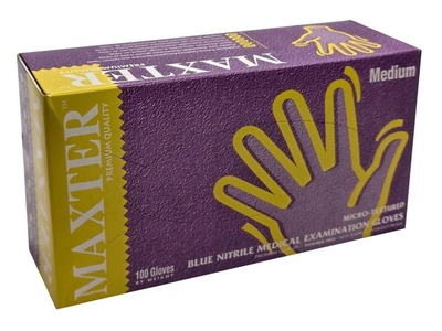 Maxter Rukavice nitrilové bezpudrové vel. M 100 ks Maxter Rukavice nitrilové bezpudrové vel. M 100 ks