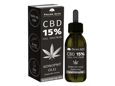 Pharma Activ CBD 15% konopný olej 1500 mg 10 ml