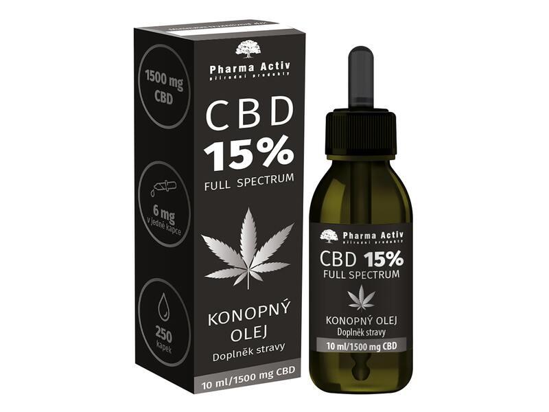 Pharma Activ CBD 15% konopný olej 1500 mg 10 ml