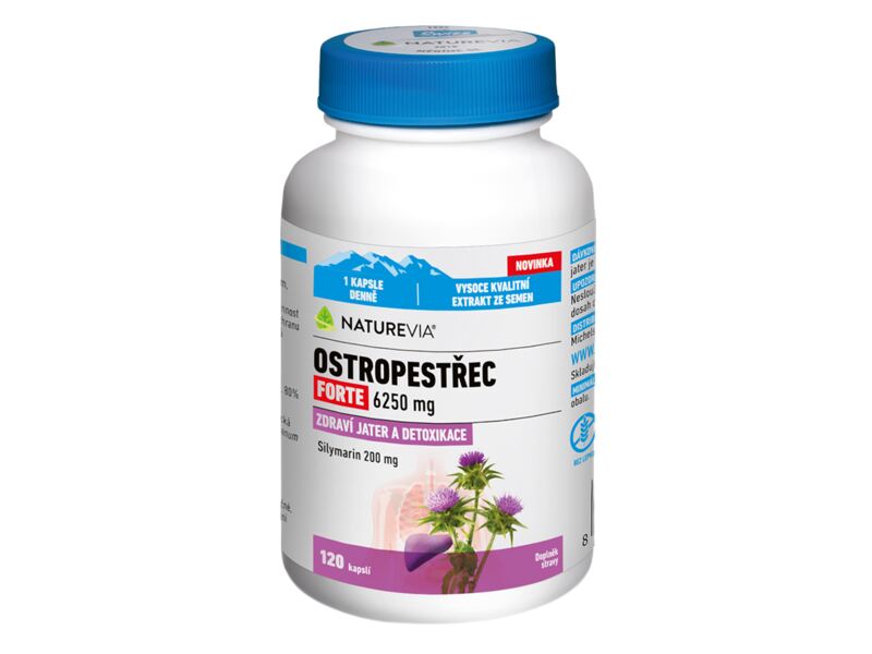 NatureVia Ostropestřec Forte 120 kapslí