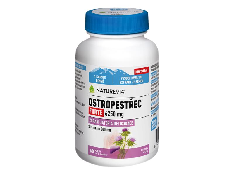 NatureVia Ostropestřec Forte 60 kapslí
