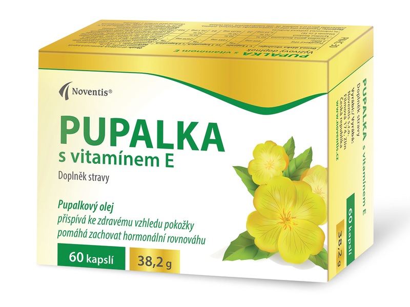 Noventis Pupalka s vitamínem E 60 kapslí Noventis Pupalka s vitamínem E 60 kapslí