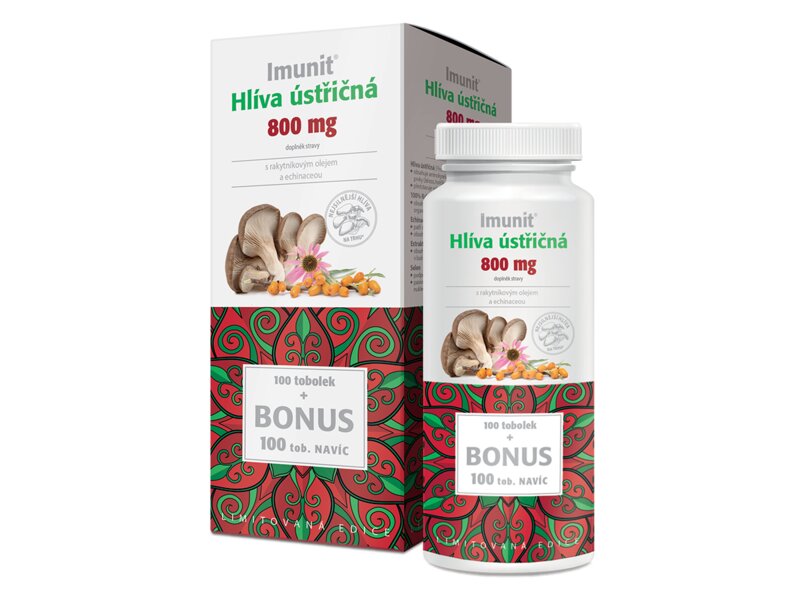 Imunit Hlíva ústřičná 800 mg s rakytníkem a echinaceou 100+100 tobolek Imunit Hlíva ústřičná 800 mg s rakytníkem a echinaceou 100+100 tobolek