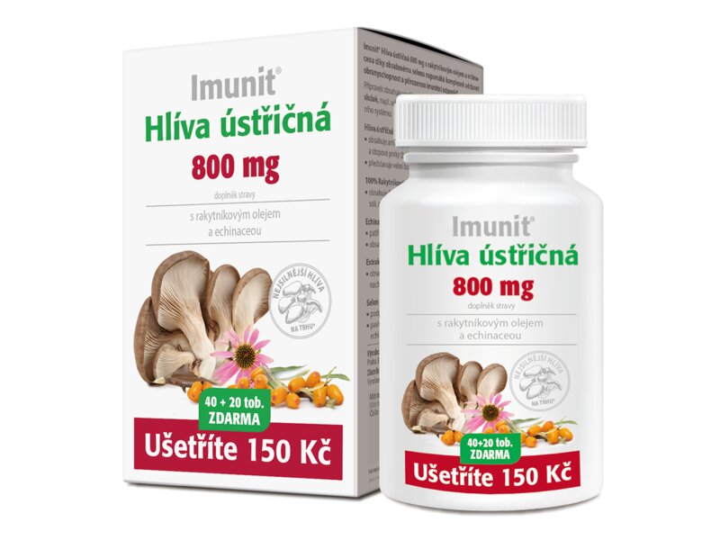 Imunit Hlíva ústřičná 800 mg s rakytníkem a echinaceou 40+20 tobolek