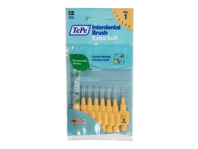 TePe ExtraSoft mezizubní kartáčky 0,45 mm světle oranžové 8 ks TePe ExtraSoft mezizubní kartáčky 0,45 mm světle oranžové 8 ks