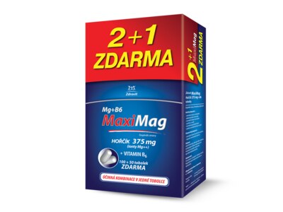Zdrovit MaxiMag Hořčík 375 mg + B6 100+50 tobolek ZDARMA