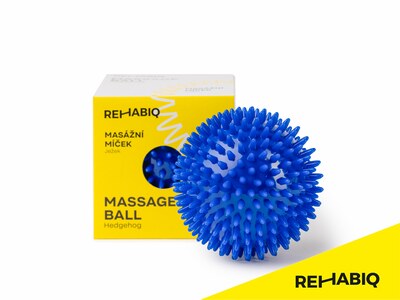 Rehabiq Masážní míček Ježek 10 cm modrý 1 ks