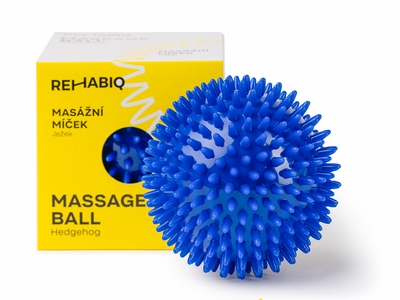 Rehabiq Masážní míček Ježek 10 cm modrý 1 ks