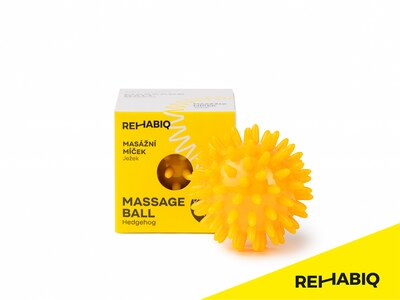 Rehabiq Masážní míček Ježek 6 cm žlutý 1 ks