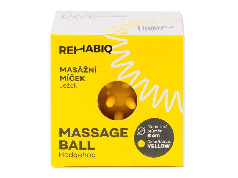 Rehabiq Masážní míček Ježek 6 cm žlutý 1 ks