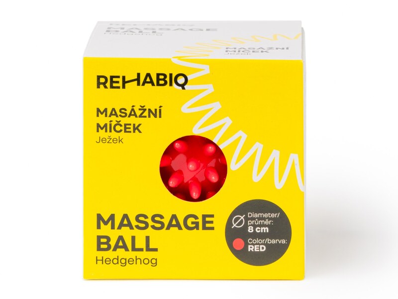Rehabiq Masážní míčekJježek 8 cm červený 1 ks