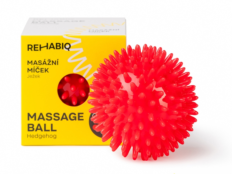 Rehabiq Masážní míčekJježek 8 cm červený 1 ks
